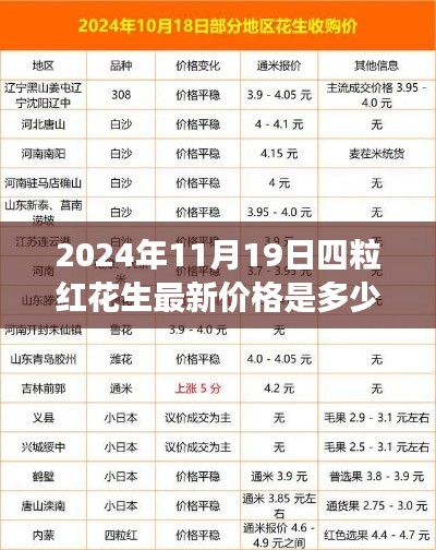 四粒紅花生最新價格觀察，2024年11月19日的探析與思考