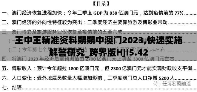 王中王精準(zhǔn)資料期期中澳門2023,快速實(shí)施解答研究_跨界版HJI5.42