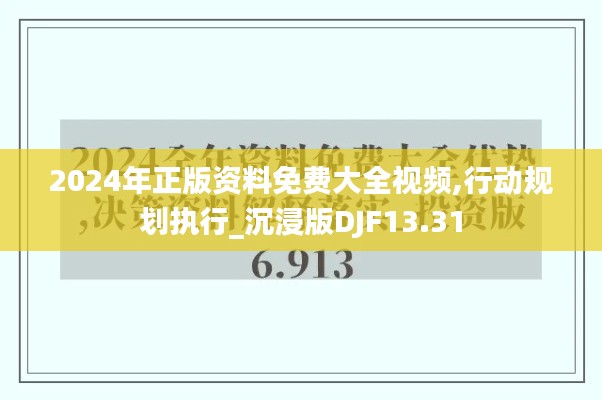 2024年正版資料免費大全視頻,行動規(guī)劃執(zhí)行_沉浸版DJF13.31