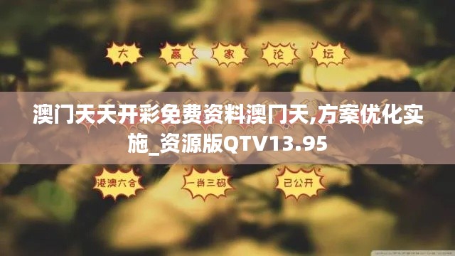 澳門天天開彩免費資料澳冂天,方案優(yōu)化實施_資源版QTV13.95