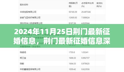荊門(mén)最新征婚信息深度解析與評(píng)測(cè)，征婚平臺(tái)全面解析（2024年11月25日）