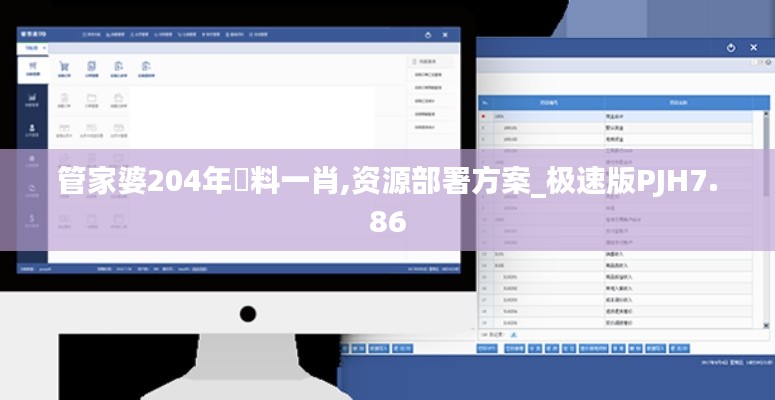 管家婆204年資料一肖,資源部署方案_極速版PJH7.86