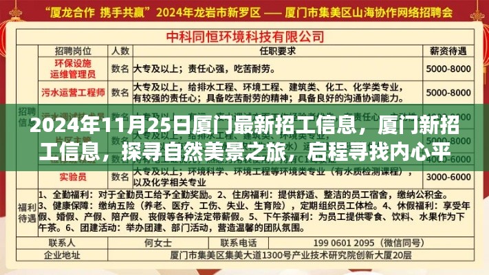 廈門最新招工信息2024年11月25日更新，探尋自然美景之旅，尋找內(nèi)心平靜的力量