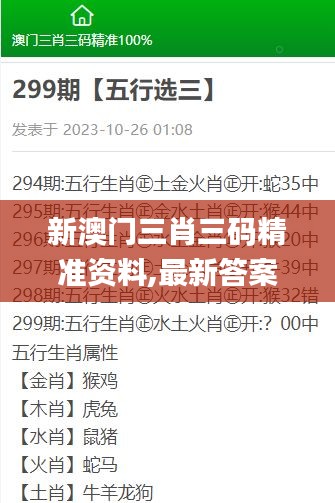 新澳門三肖三碼精準資料,最新答案詮釋說明_方便版TTZ13.44