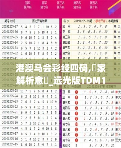港澳馬會彩經(jīng)四碼,專家解析意見_遠光版TDM13.35