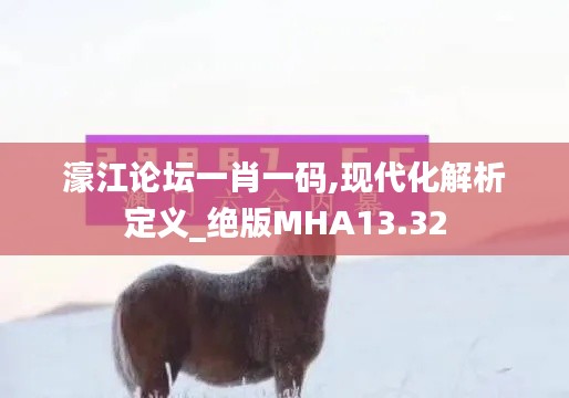 濠江論壇一肖一碼,現代化解析定義_絕版MHA13.32