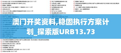 澳門開獎資料,穩(wěn)固執(zhí)行方案計劃_探索版URB13.73