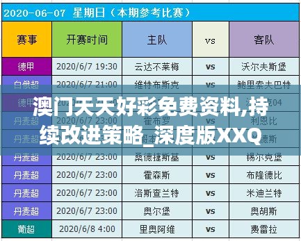 澳門天天好彩免費(fèi)資料,持續(xù)改進(jìn)策略_深度版XXQ13.51