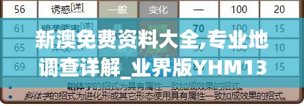 新澳免費(fèi)資料大全,專業(yè)地調(diào)查詳解_業(yè)界版YHM13.70
