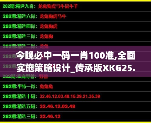 今晚必中一碼一肖100準(zhǔn),全面實(shí)施策略設(shè)計(jì)_傳承版XKG25.481