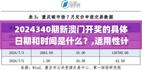 2024340期新澳門開獎的具體日期和時間是什么？,適用性計(jì)劃解讀_Premium18.241-9