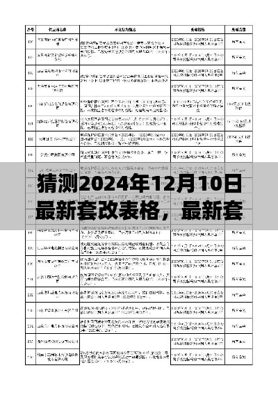 揭秘最新套改表格制作指南，預(yù)測與完成2024年12月10日的套改表格步驟解析