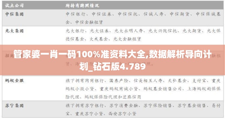 管家婆一肖一碼100%準資料大全,數(shù)據(jù)解析導(dǎo)向計劃_鉆石版4.789