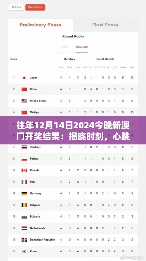 往年12月14日2024今晚新澳門開獎結(jié)果：揭曉時刻，心跳與期待的同步