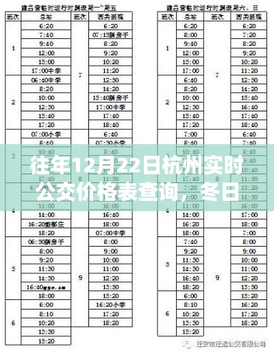 杭州冬日公交奇遇，實(shí)時(shí)公交價(jià)格表背后的暖心故事與歷年查詢匯總