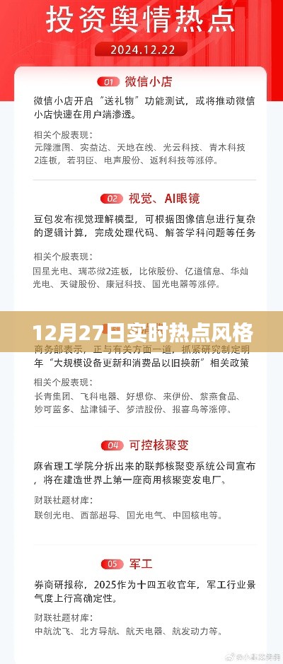 時(shí)尚潮流風(fēng)向標(biāo)，12月27日實(shí)時(shí)熱點(diǎn)聚焦