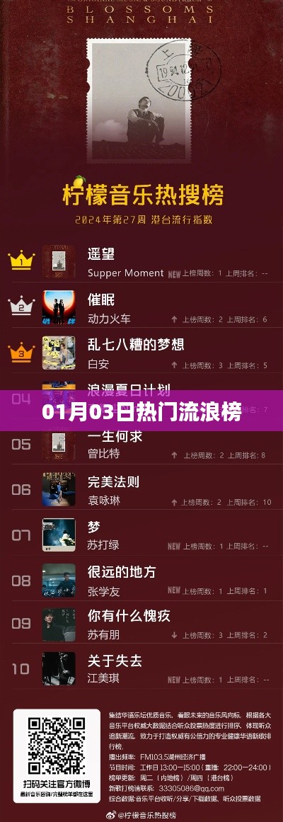 熱門流浪榜最新動(dòng)態(tài)，01月03日更新