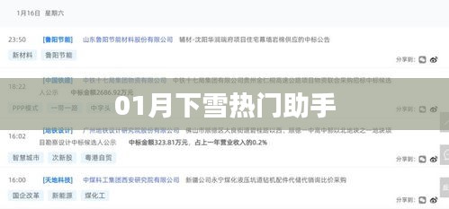 冬季熱門助手，一月雪落助手