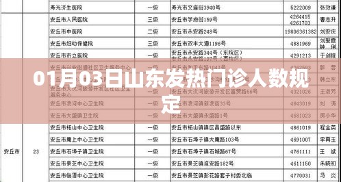 山東發(fā)熱門診人數(shù)規(guī)定最新消息，時(shí)間，01月03日