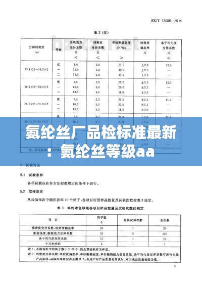 氨綸絲廠品檢標(biāo)準(zhǔn)最新：氨綸絲等級aa 