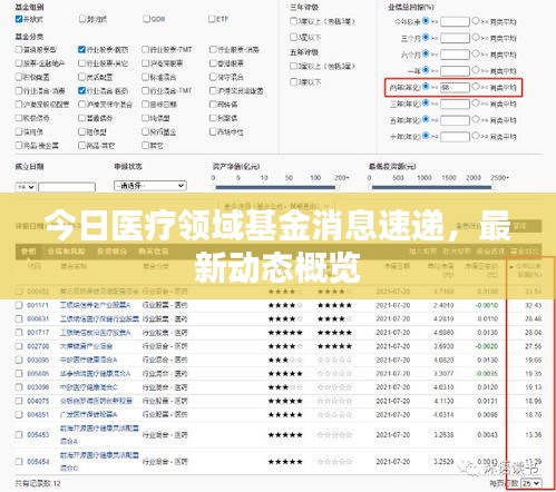 今日醫(yī)療領(lǐng)域基金消息速遞，最新動態(tài)概覽