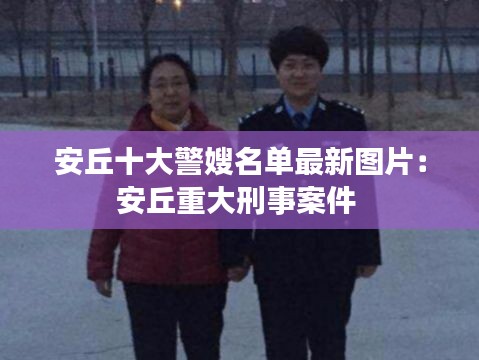 安丘十大警嫂名單最新圖片：安丘重大刑事案件 