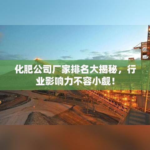 化肥公司廠家排名大揭秘，行業(yè)影響力不容小覷！