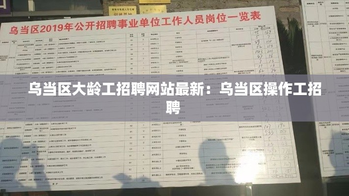 烏當(dāng)區(qū)大齡工招聘網(wǎng)站最新：烏當(dāng)區(qū)操作工招聘 