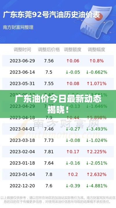 廣東油價(jià)今日最新動(dòng)態(tài)揭曉！
