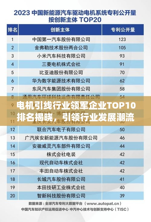 電機引線行業(yè)領(lǐng)軍企業(yè)TOP10排名揭曉，引領(lǐng)行業(yè)發(fā)展潮流