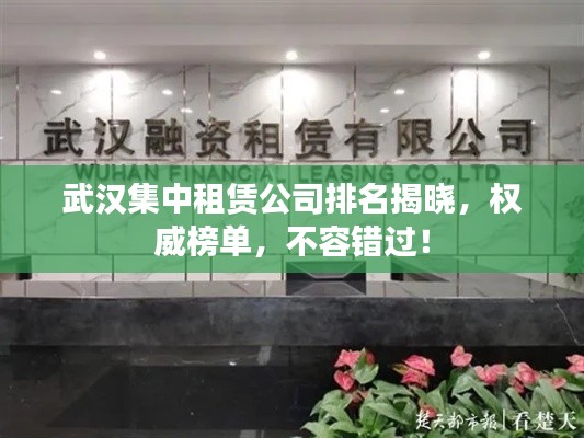 武漢集中租賃公司排名揭曉，權威榜單，不容錯過！