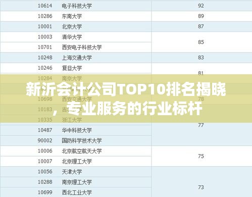 新沂會計(jì)公司TOP10排名揭曉，專業(yè)服務(wù)的行業(yè)標(biāo)桿