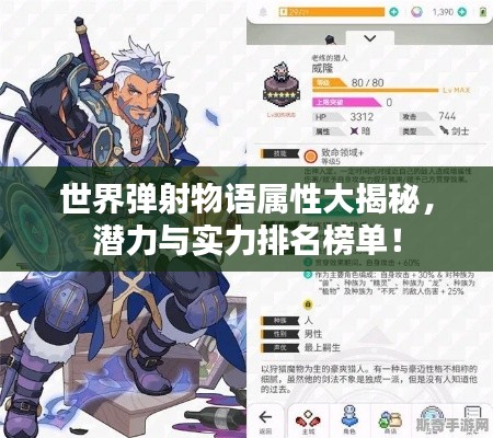 世界彈射物語屬性大揭秘，潛力與實力排名榜單！