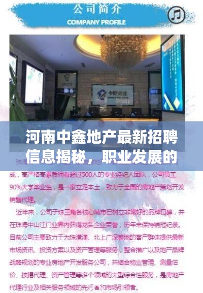 河南中鑫地產(chǎn)最新招聘信息揭秘，職業(yè)發(fā)展的理想新天地