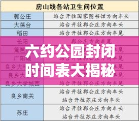 六約公園封閉時(shí)間表大揭秘，最新時(shí)間表出爐！