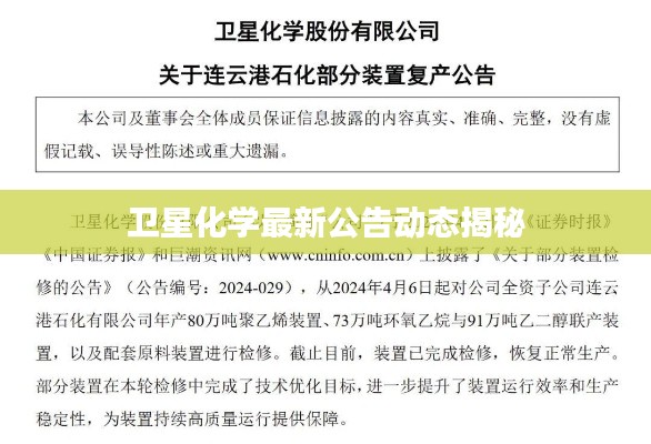 衛(wèi)星化學(xué)最新公告動態(tài)揭秘