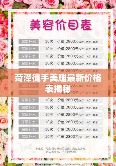 菏澤徒手美雕最新價格表揭秘