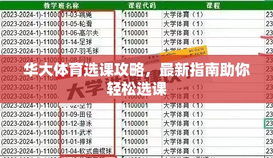 華大體育選課攻略，最新指南助你輕松選課