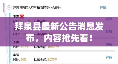 拜泉縣最新公告消息發(fā)布，內(nèi)容搶先看！