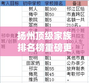 揚州頂級家族排名榜重磅更新！