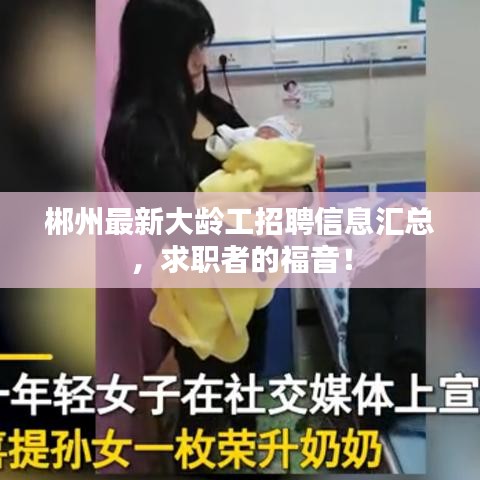 郴州最新大齡工招聘信息匯總，求職者的福音！