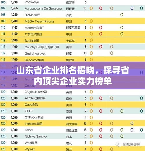 山東省企業(yè)排名揭曉，探尋省內(nèi)頂尖企業(yè)實(shí)力榜單