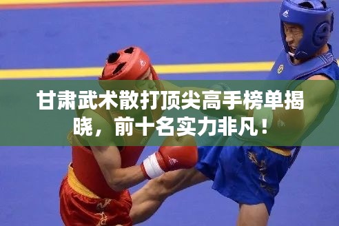 甘肅武術散打頂尖高手榜單揭曉，前十名實力非凡！