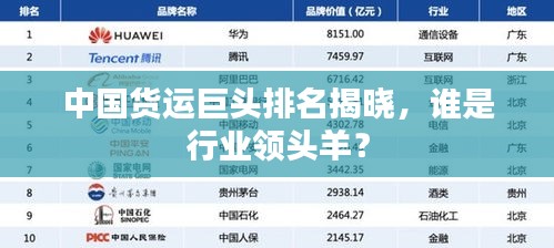 中國(guó)貨運(yùn)巨頭排名揭曉，誰是行業(yè)領(lǐng)頭羊？