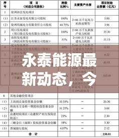 永泰能源最新動態(tài)，今日新聞報道更新匯總