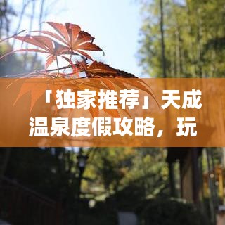 「獨家推薦」天成溫泉度假攻略，玩轉(zhuǎn)溫泉勝地，盡享舒適之旅！
