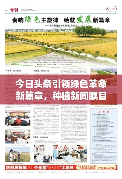 今日頭條引領(lǐng)綠色革命新篇章，種植新聞矚目呈現(xiàn)