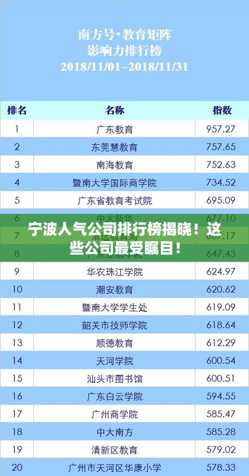 寧波人氣公司排行榜揭曉！這些公司最受矚目！