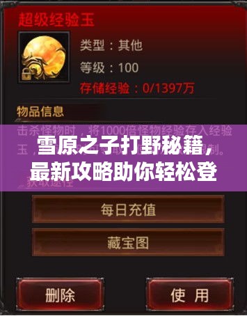 雪原之子打野秘籍，最新攻略助你輕松登頂！