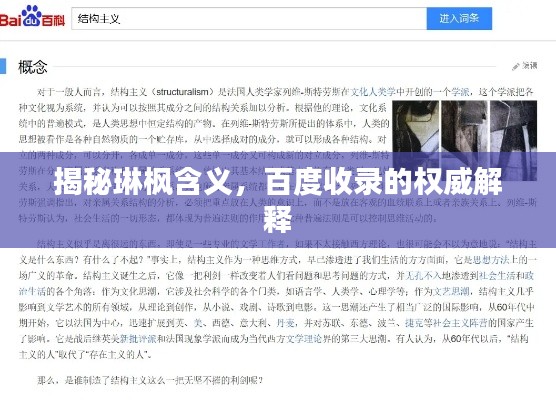 揭秘琳楓含義，百度收錄的權(quán)威解釋